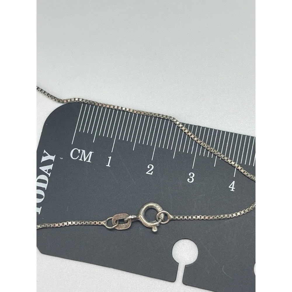 Vintage‎ Italy 925 Sterling Silver Box Chain Necklace 18